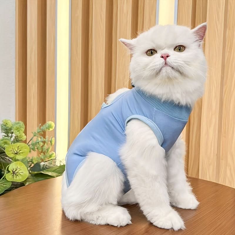 Anti-Lick Cat Recovery Suit – Soft, Elastic Post-Surgery Jumpsuit