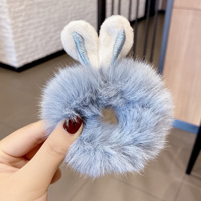 4pcs Cute Plush Rabbit Ears Scrunchie Hair Ties