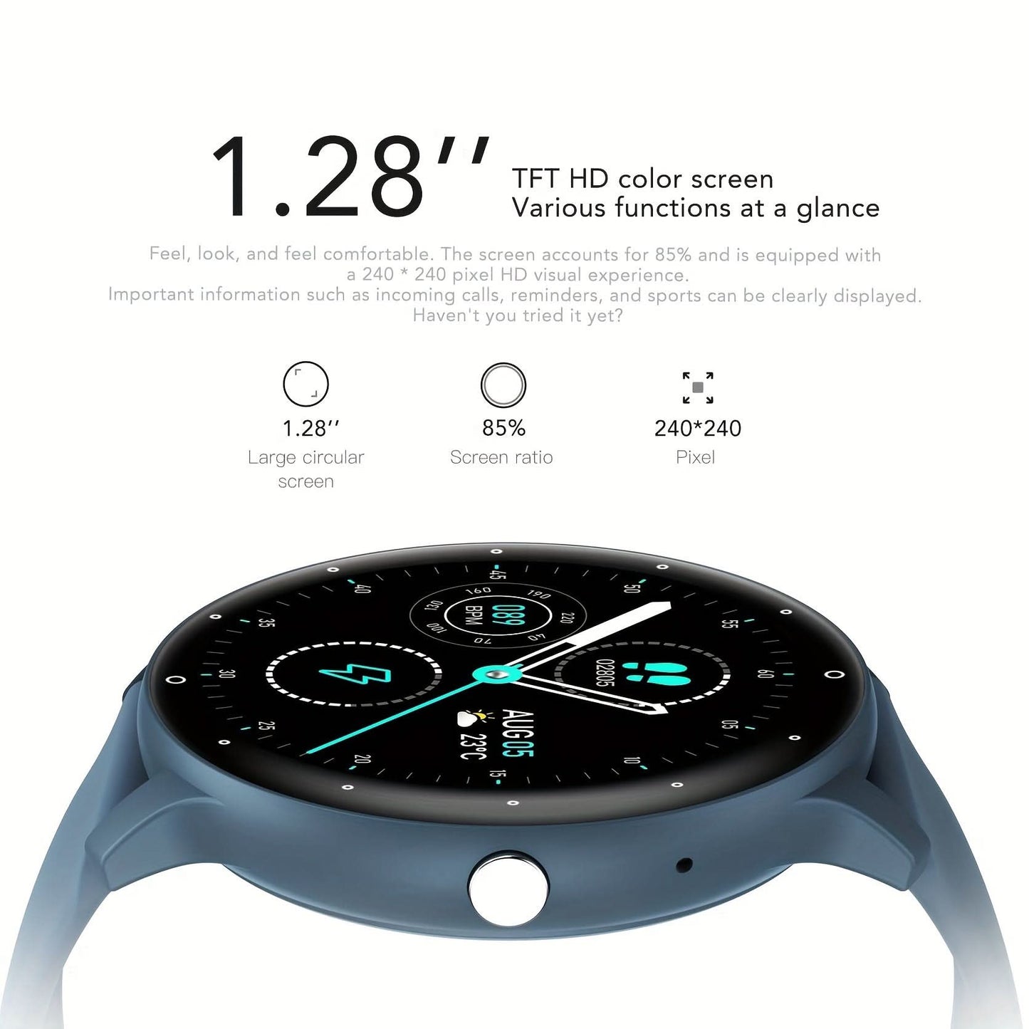 1.52"HD Round Screen Sport Smart Watch for Men and Women