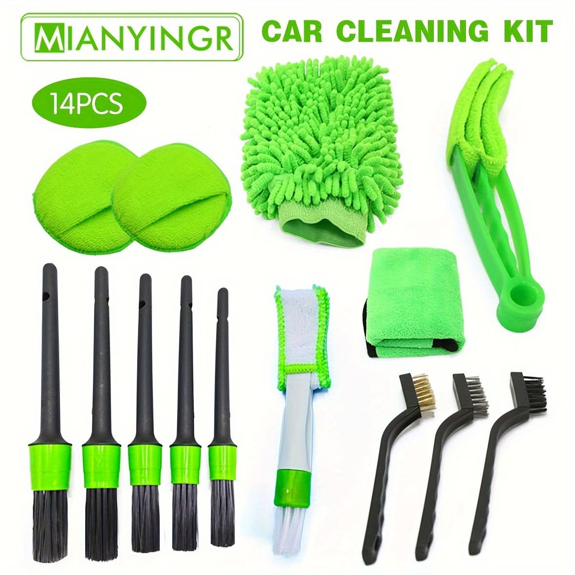 14-Piece Car Cleaning Kit- Electric Cleaning Brush Set