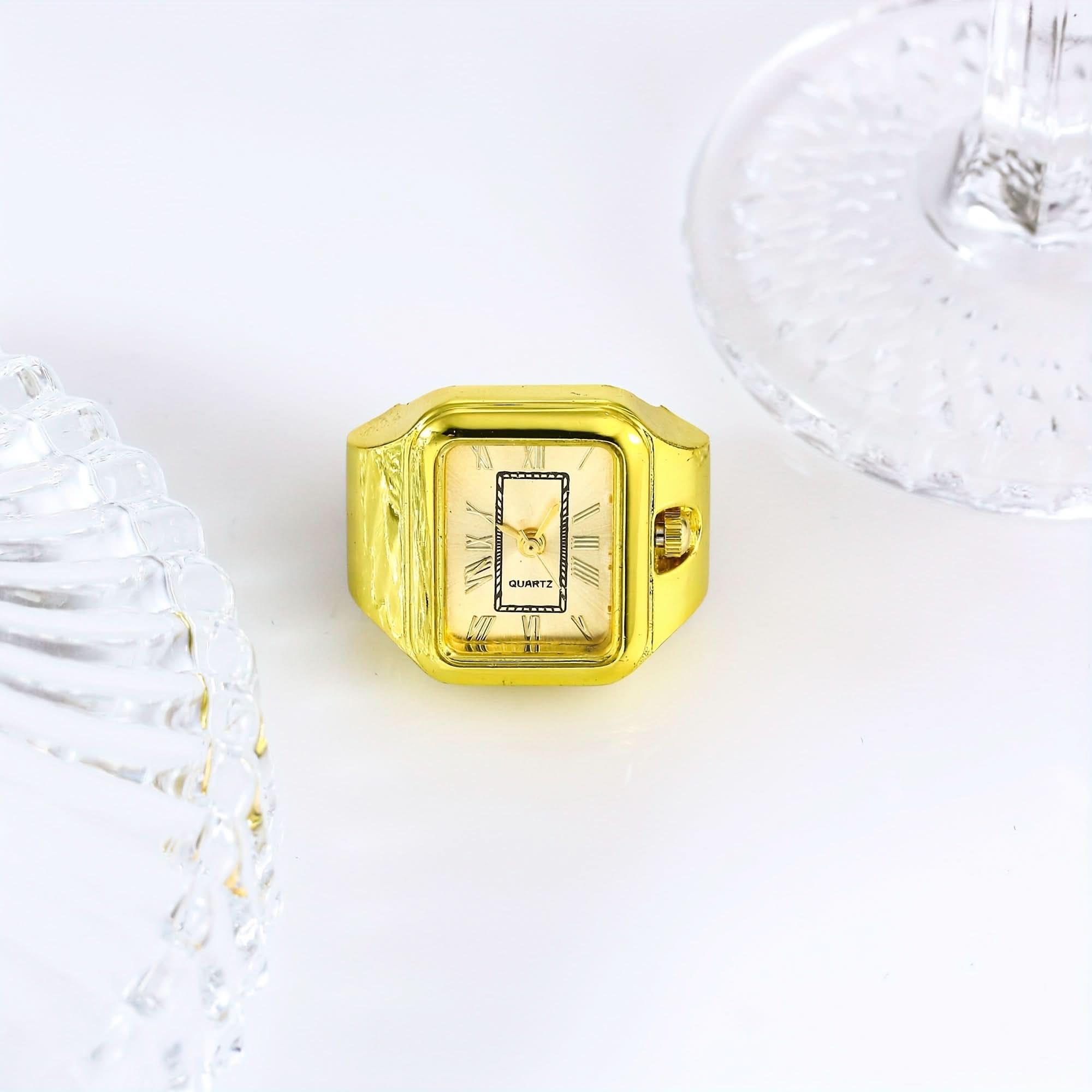 Boho Quartz Ring Watch Set for Couples – Alloy Case, Creative Finger Watches