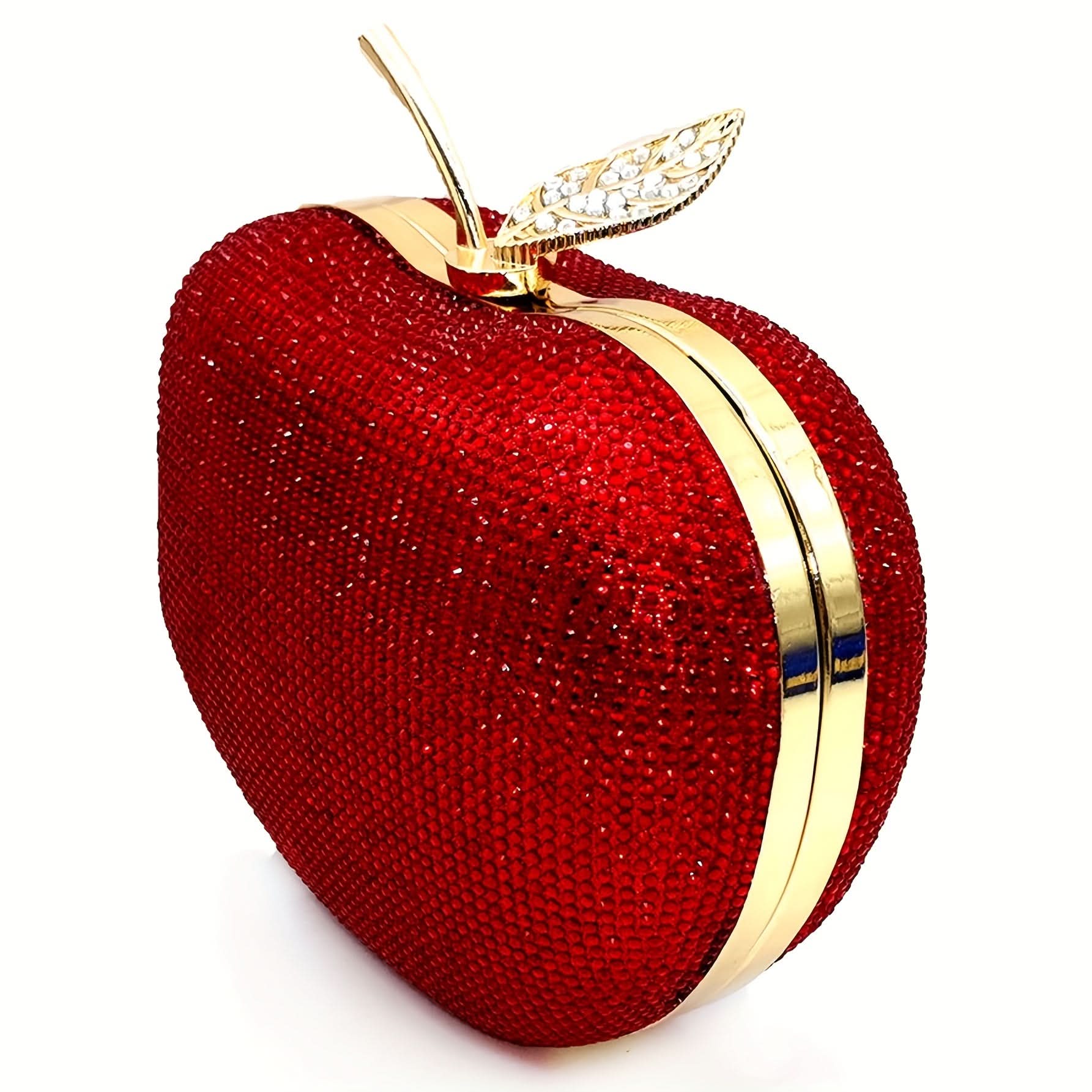 Rhinestone Apple-Shaped Clutch – Party Bag