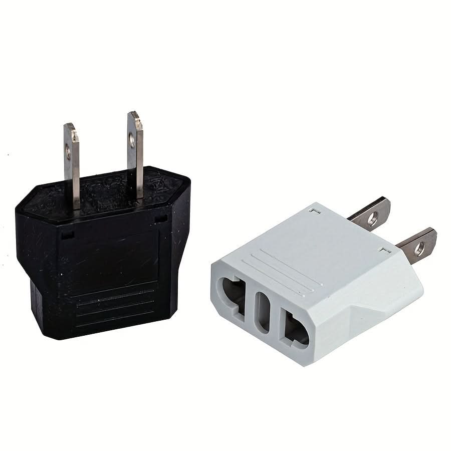 2PCS EU to US Plug Adapters for Travel