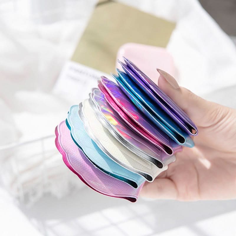 Dreamlike Laser Colorful Heart-Shaped Pocket Mirror – Double-Sided Makeup Mirror