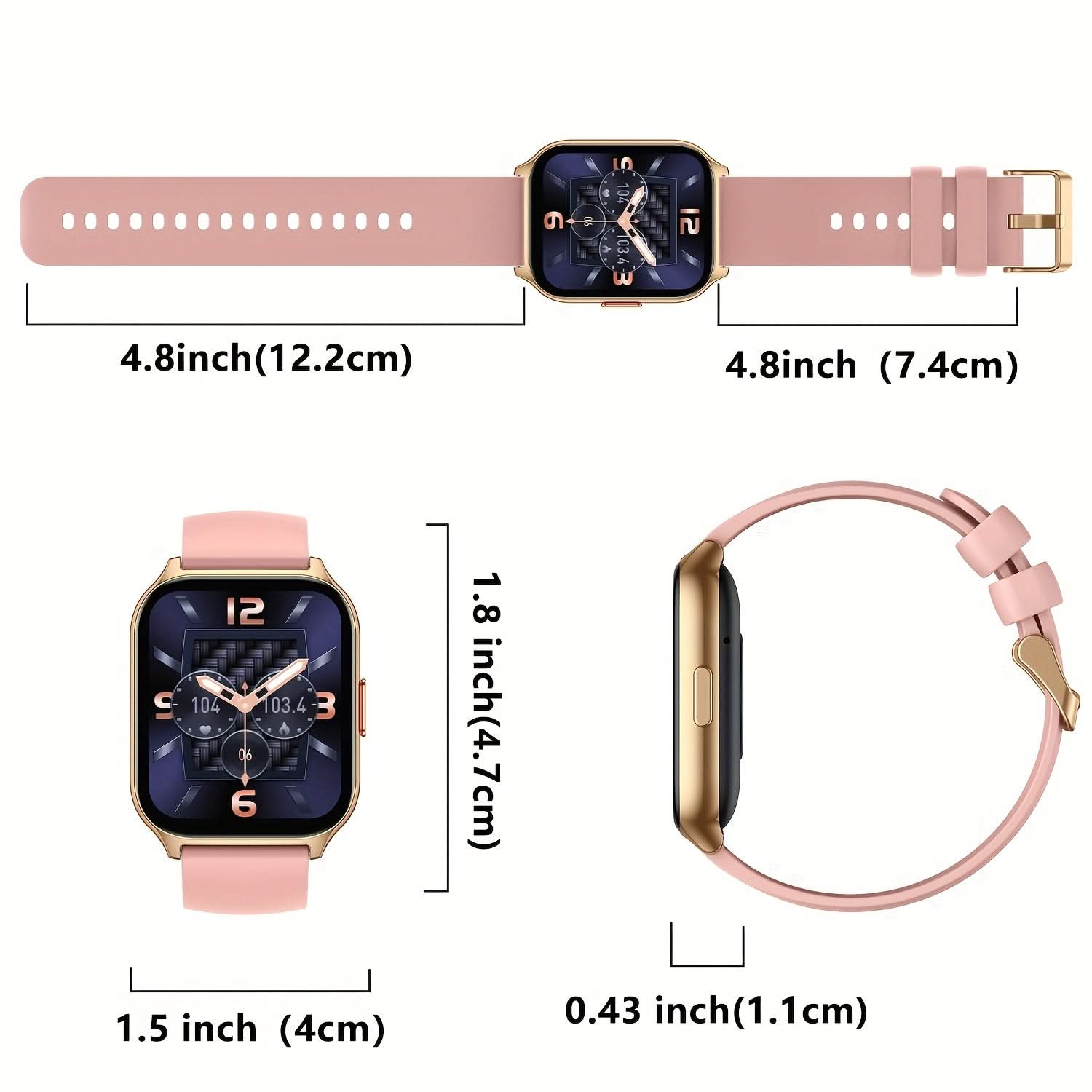 Outdoor Smartwatch for Unisex – 1.85" HD Tactical Fitness Watch