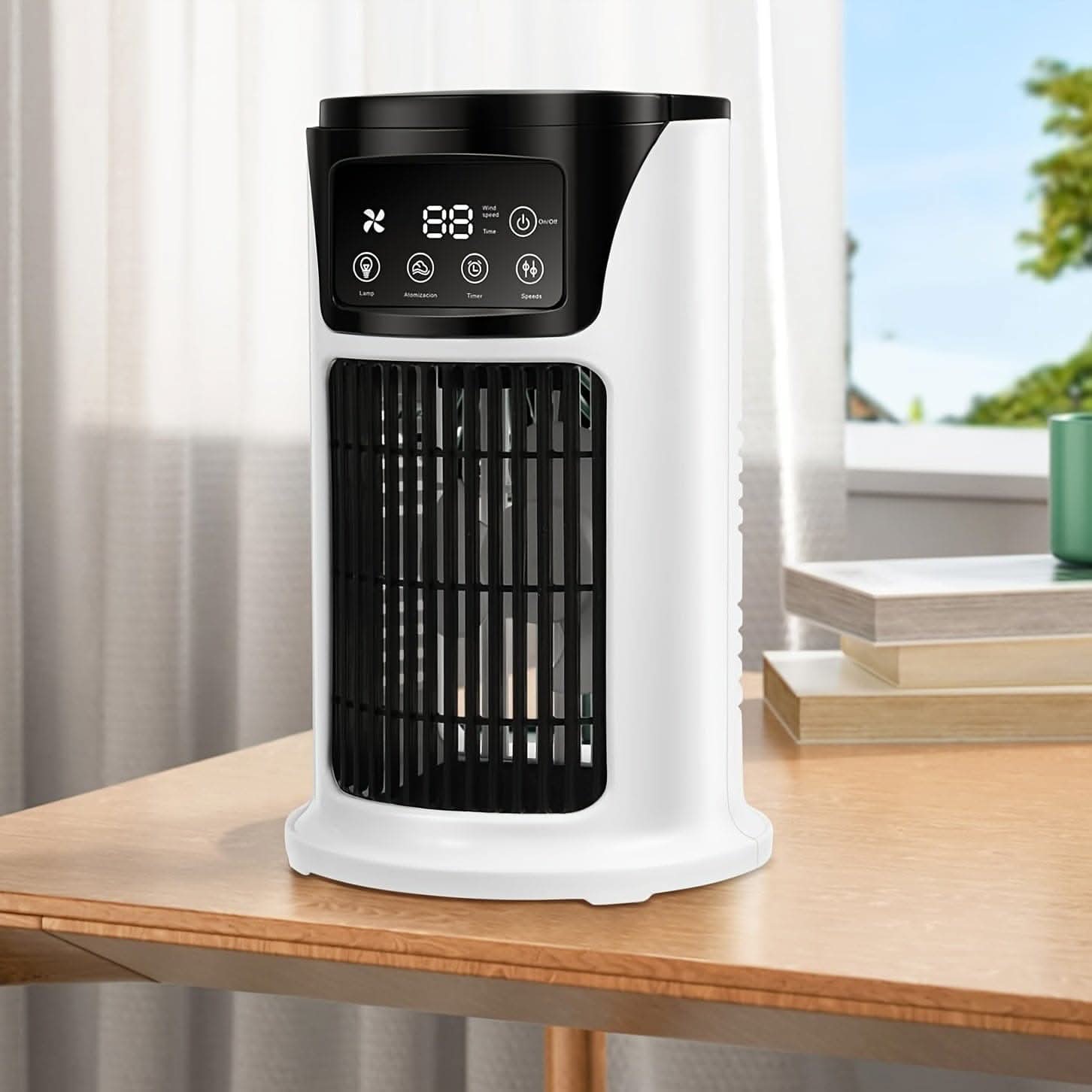3-In-1 Portable Air Conditioner, Humidifier & Fan with Atmosphere Light