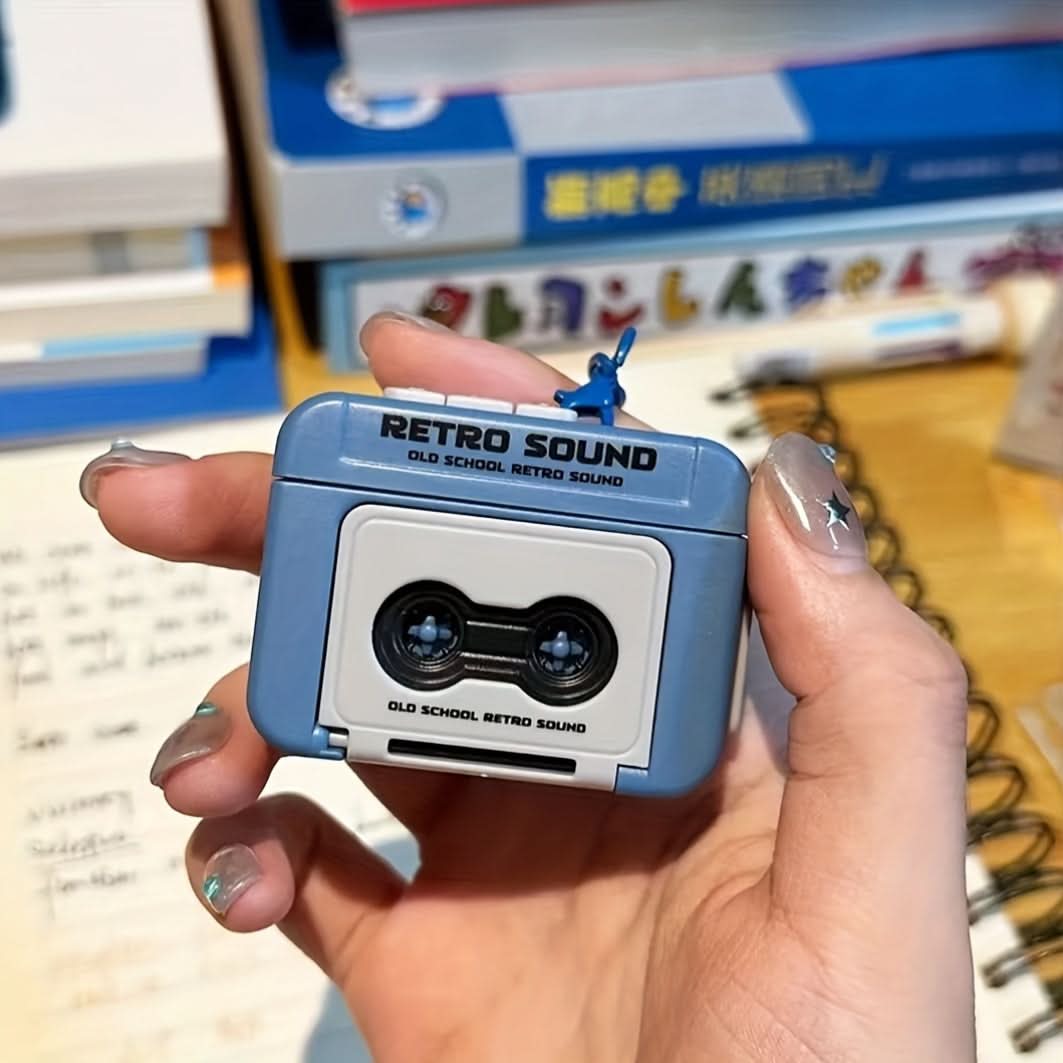 Retro Cassette Player Keychain – PVC Music Gift