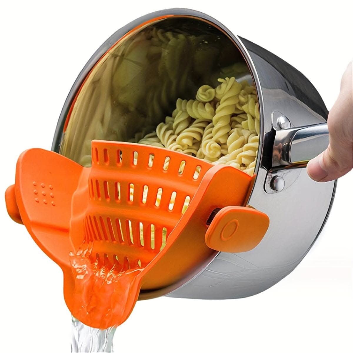 Adjustable Silicone Pot Strainer – Clip-On Kitchen Tool for Pots, Pans, and Bowls