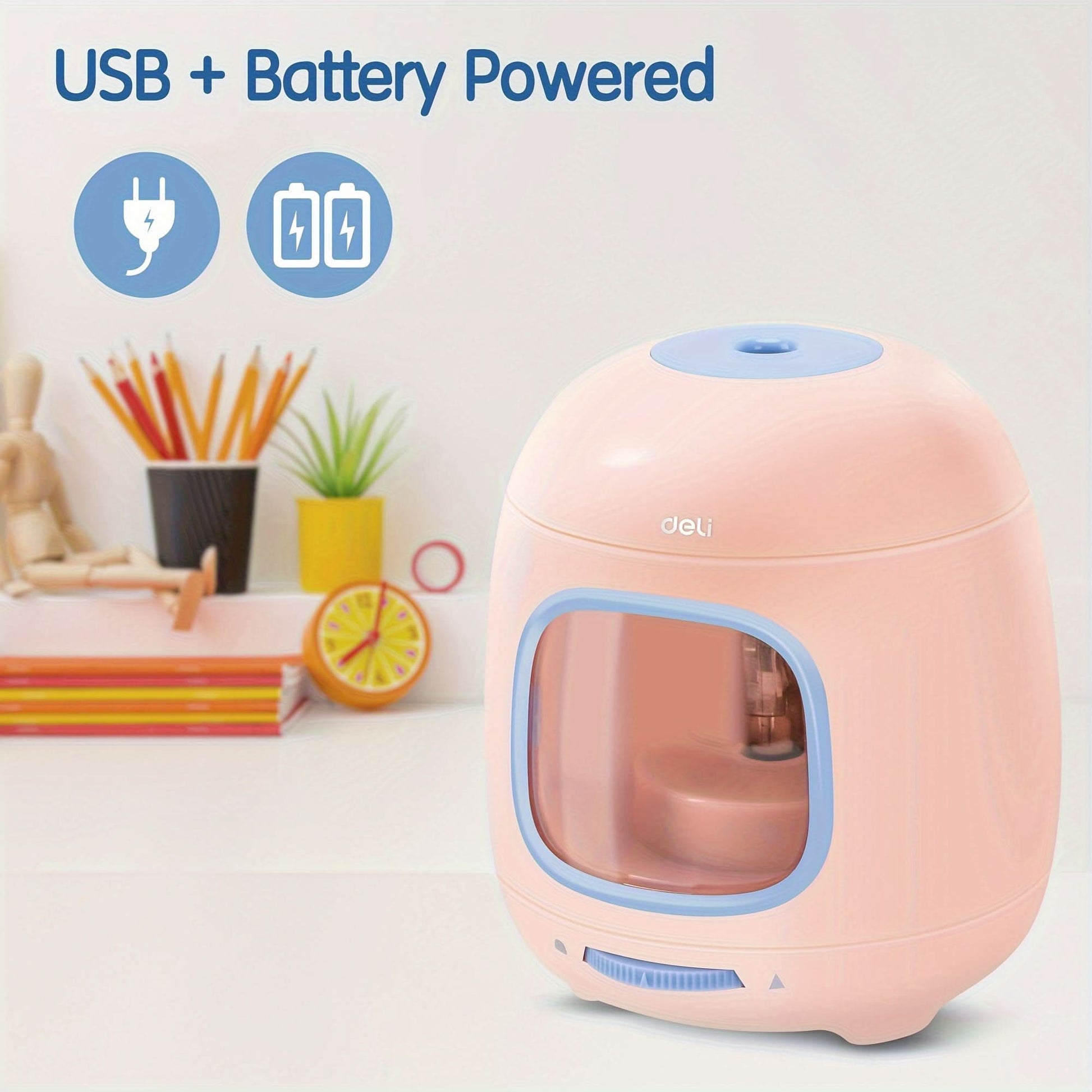 Automatic Electric Pencil Sharpener – High-Speed, Portable & Durable