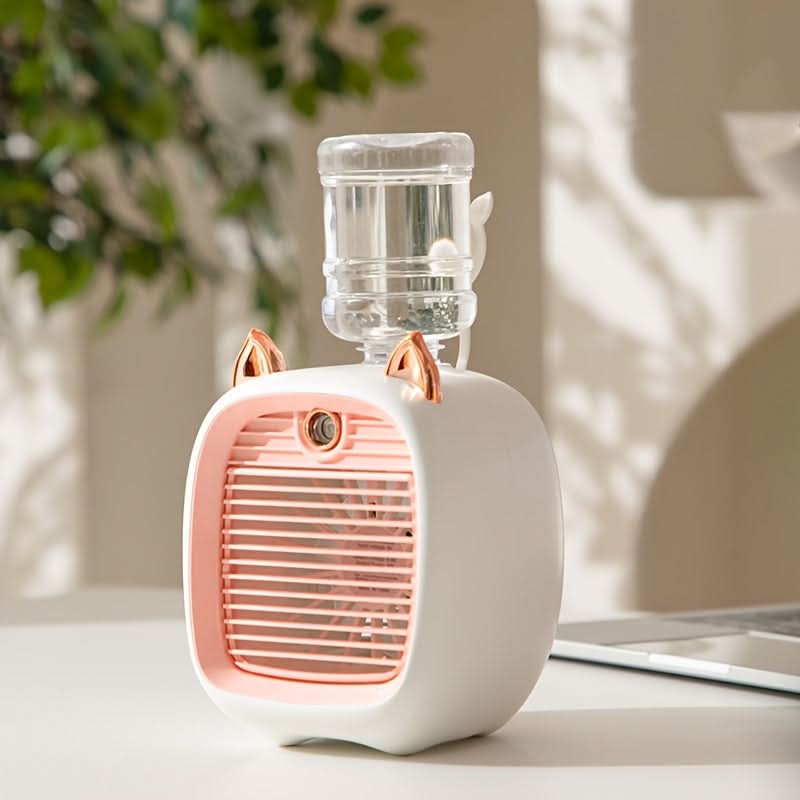 Portable USB Misting Table Fan with Humidifier – Rechargeable Cooling Fan