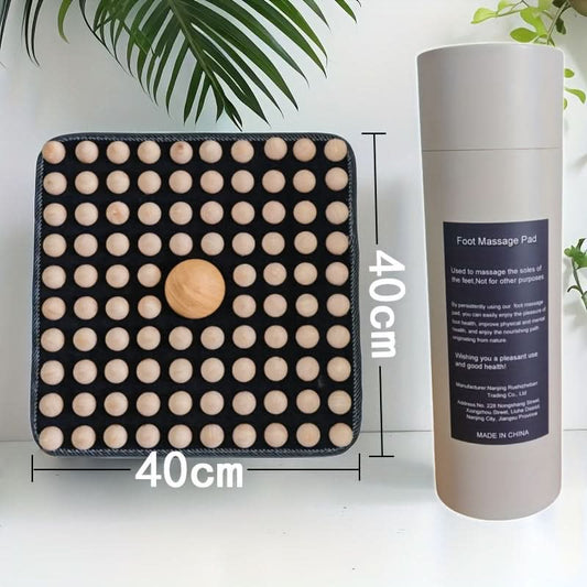 Wooden Foot Massage Mat with Large Acupressure Ball – Stress Relief