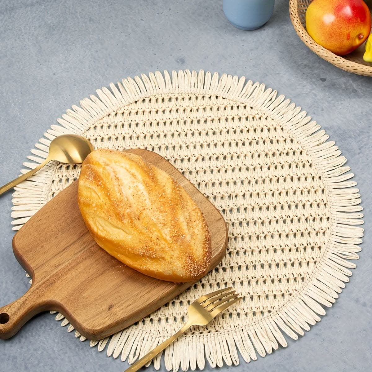 4pcs Rustic Chic Jute Placemats with Fringe