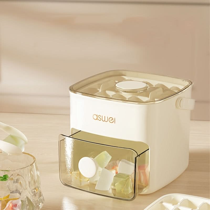 Easy-Press Ice Cube Mold Set - Large Capacity with Storage