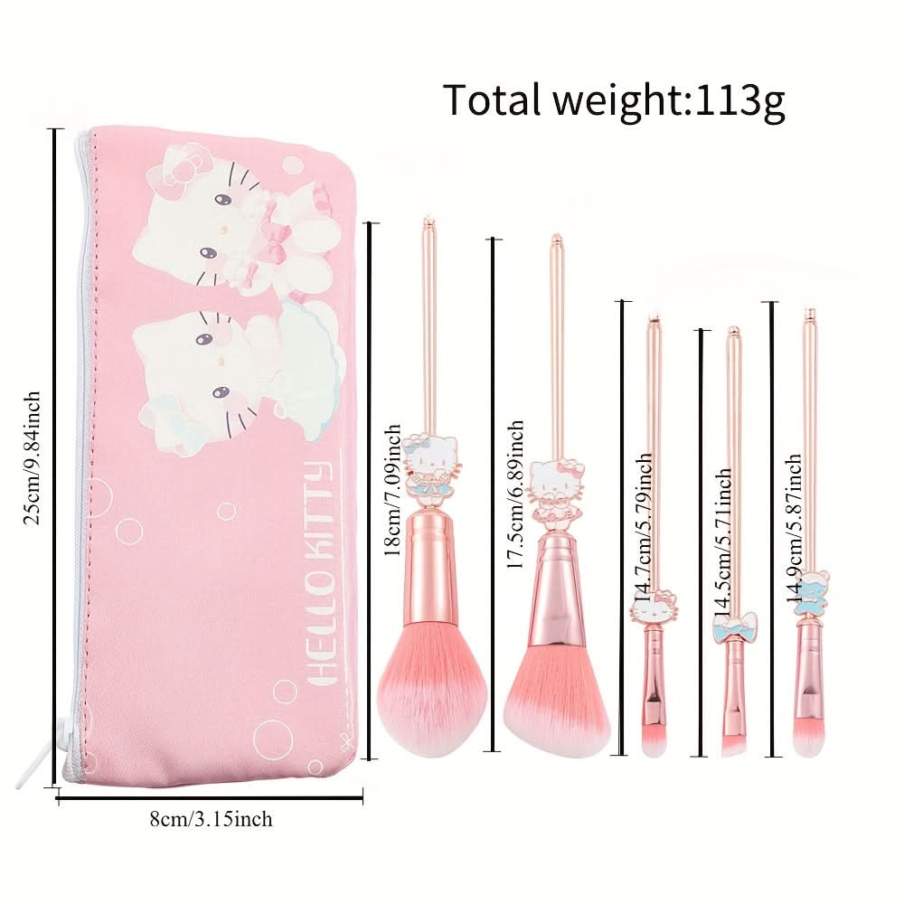 Sanrio 5-Piece Cute Kitty Makeup Brush Set