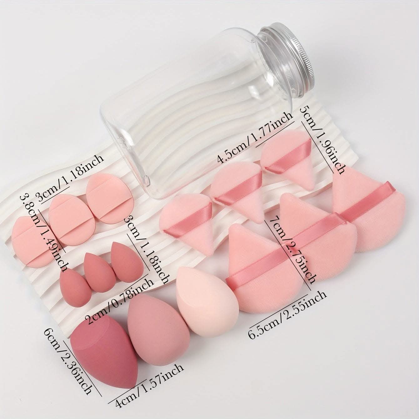 15-Piece Makeup Tool Set in Jar
