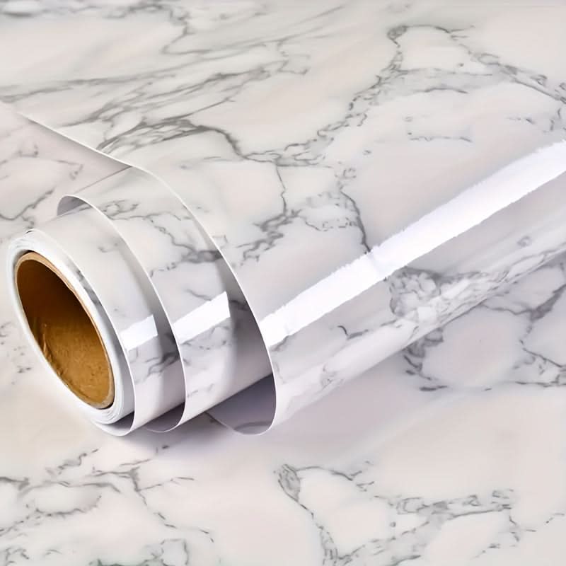 Peel and Stick Dark White Marble Wallpaper Roll