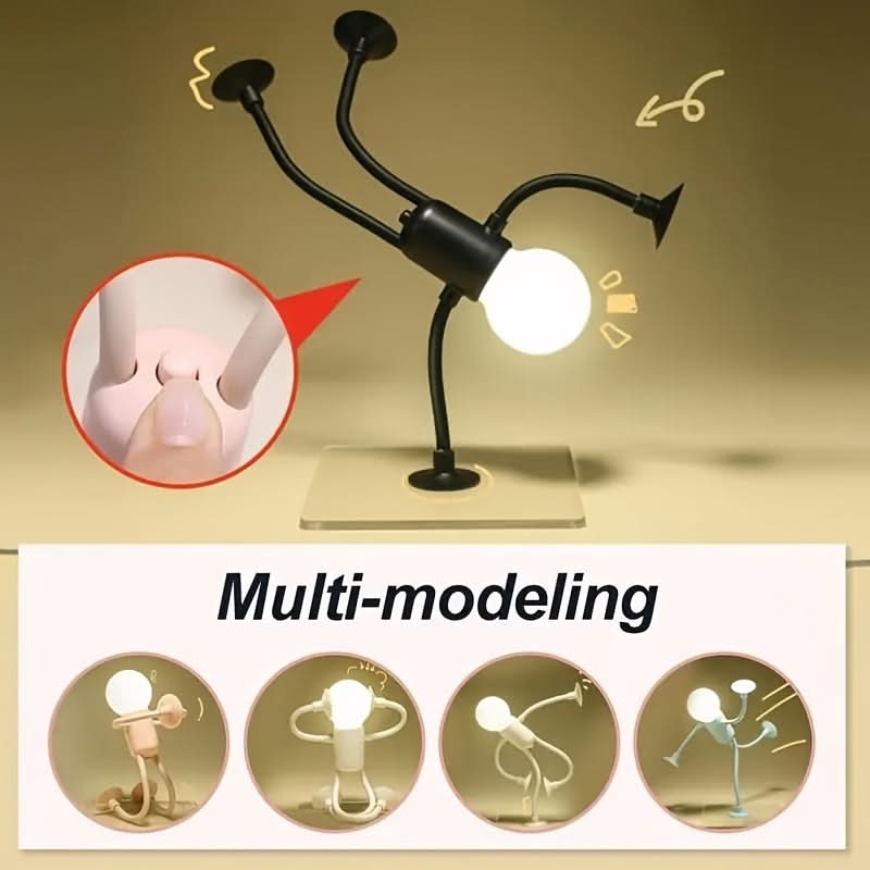 2pcs Foldable Humanoid Night Light Lamps – Creative Desk Accessories