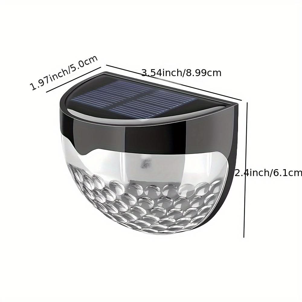 Solar LED Fence Lights Waterproof Outdoor Wall Lamps - 4-pieces
