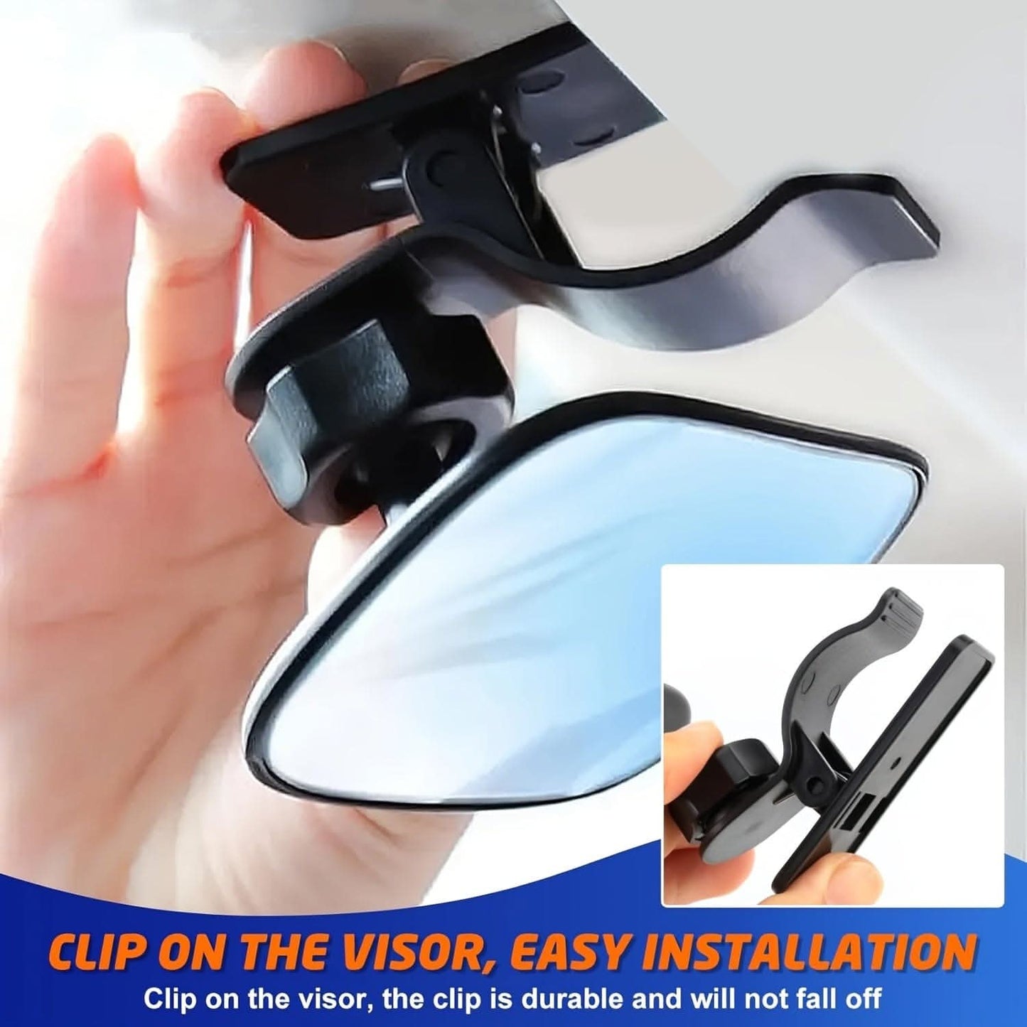 Wide Angle Convex Rearview Mirror, Adjustable Backseat Car Mirror