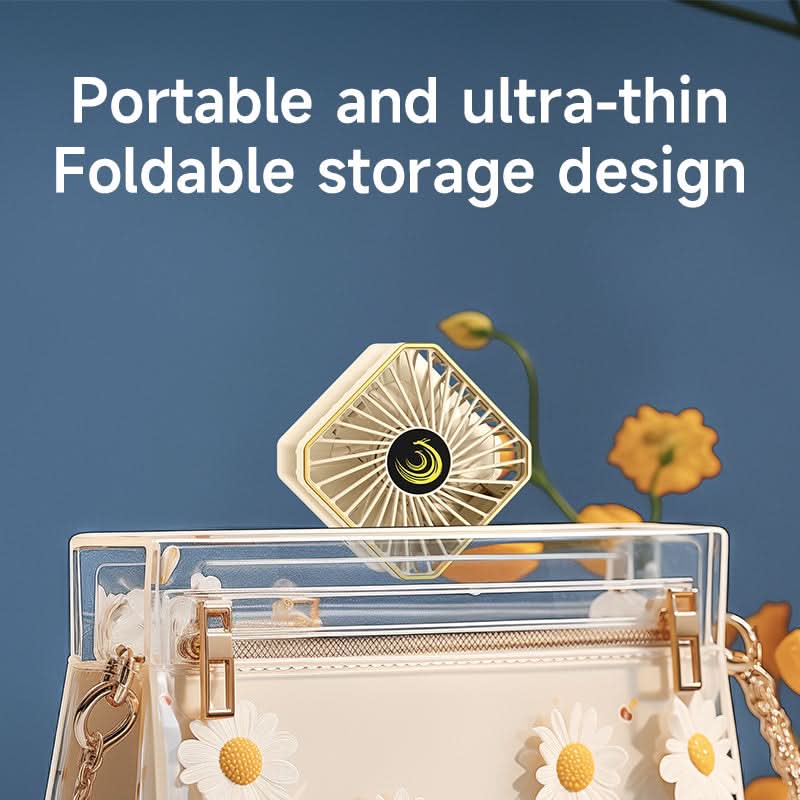 Portable Folding Mini Fan – USB Rechargeable Wearable & Desktop Fan