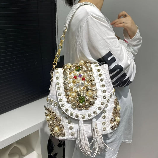 Elegant Rhinestone Evening Clutch with Strap