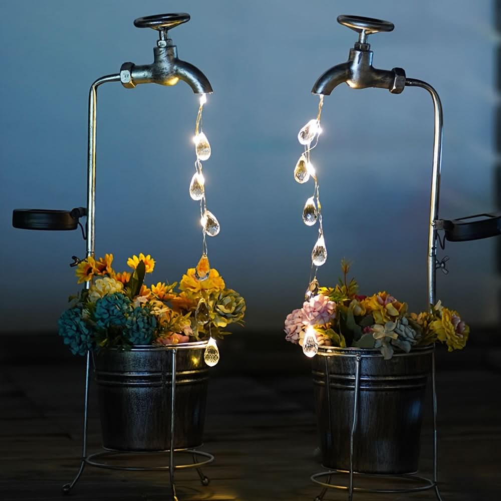 Solar LED Faucet Light, Water Drop Design