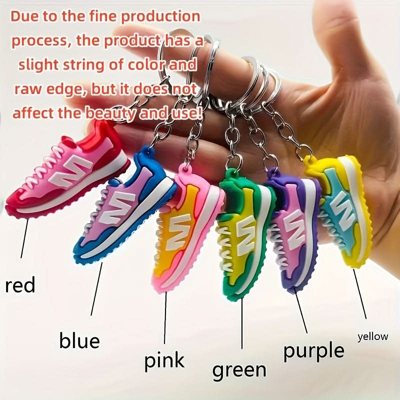6-Pack Mini Sneaker Keychain Set – Sporty Charms