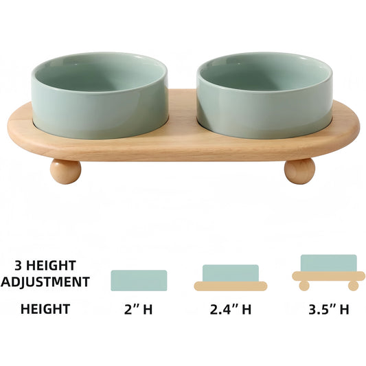 Elevated Cat Food & Water Bowl Set