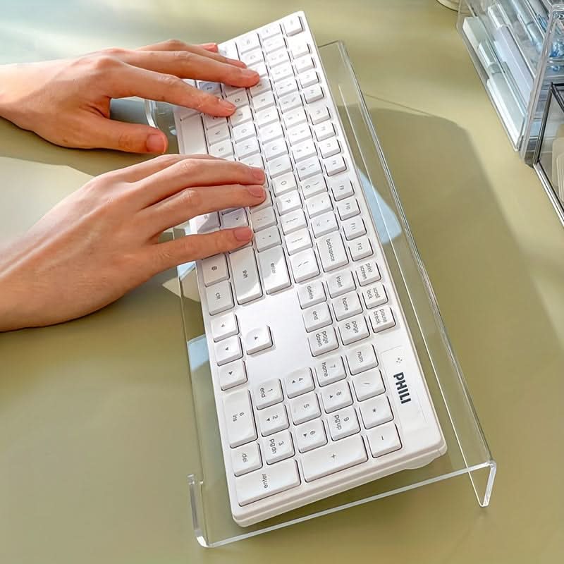 Clear Acrylic Ergonomic Keyboard Stand for Desk