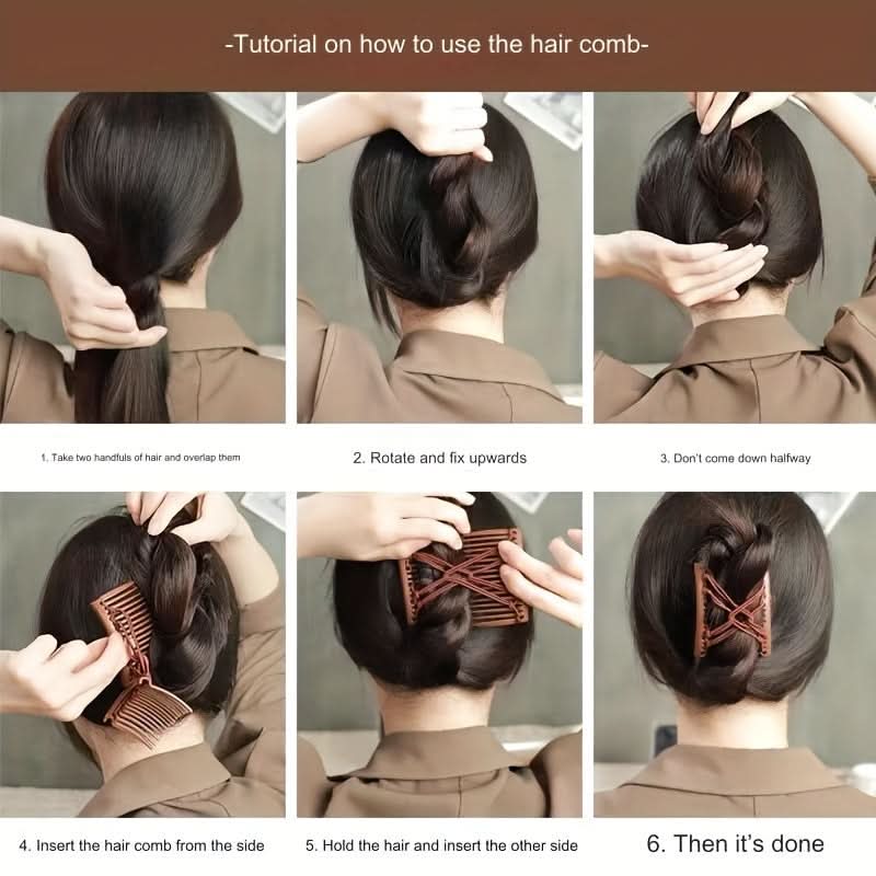 Double-Row Elastic Hair Comb – Easy Twist & Bun Styling