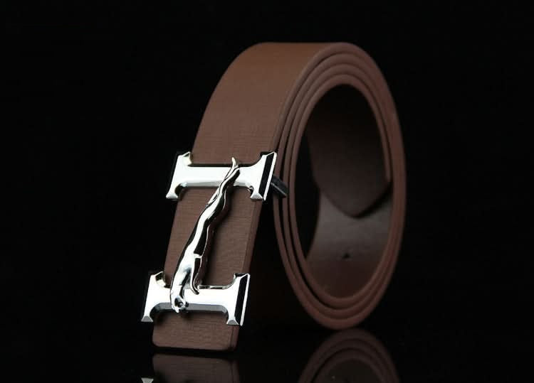 Men's Business Belt with Smooth Alloy Jaguar Design Buckle – 110cm