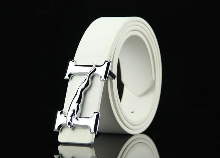 Men's Business Belt with Smooth Alloy Jaguar Design Buckle – 110cm