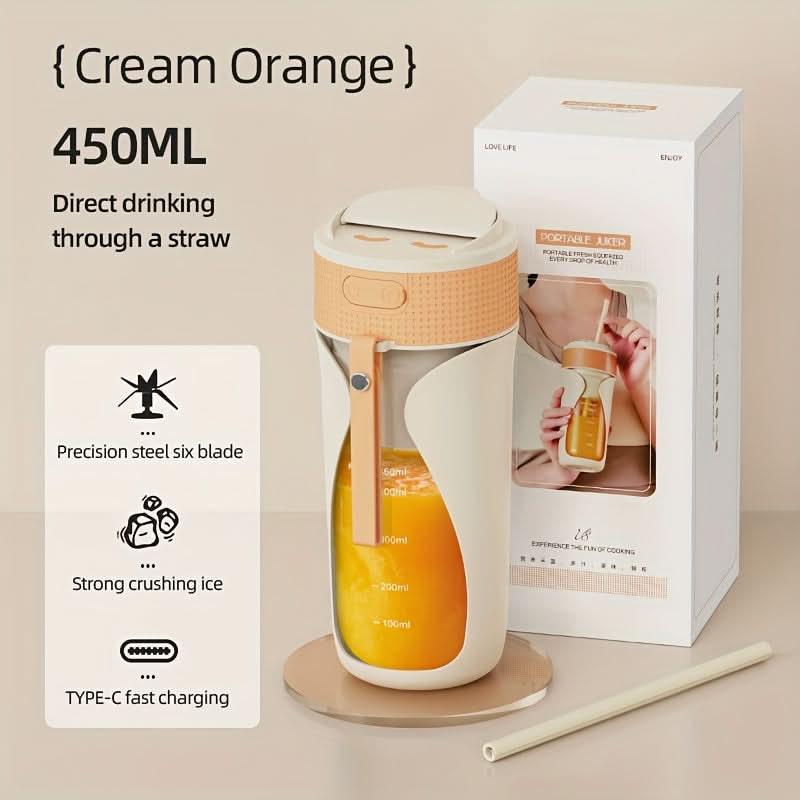 Portable 3-in-1 Blender and Juicer – USB Rechargeable with Digital Display