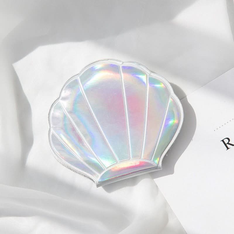Dreamlike Laser Colorful Heart-Shaped Pocket Mirror – Double-Sided Makeup Mirror