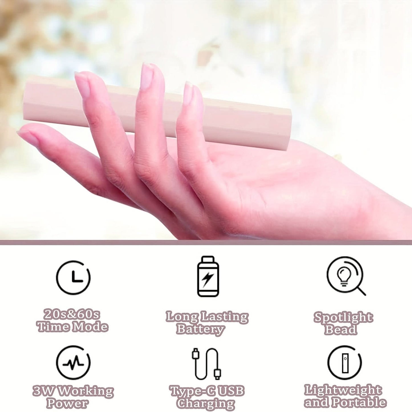 Mini Rechargeable LED Nail Dryer Lamp
