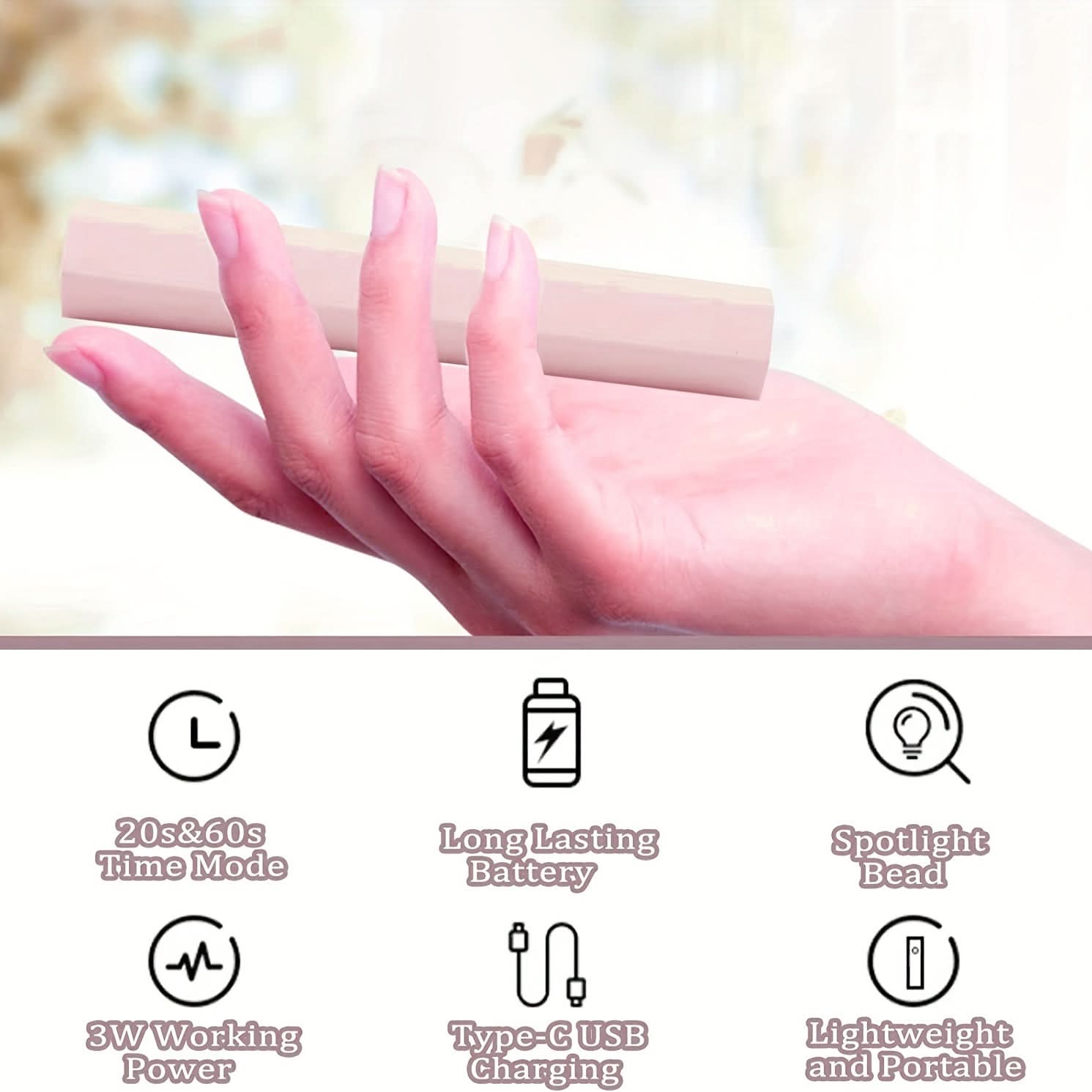 Mini Rechargeable LED Nail Dryer Lamp