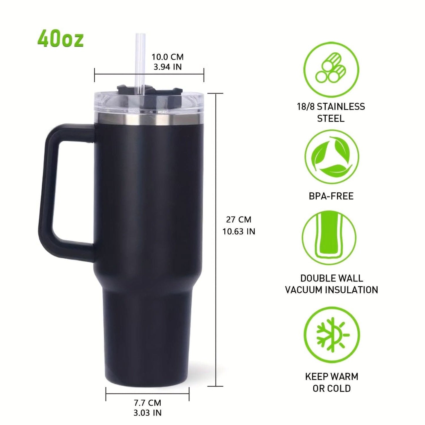 40oz Extra Large Insulated Stainless Steel Tumbler