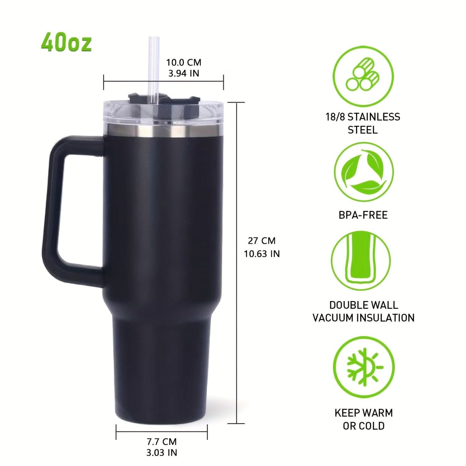 40oz Extra Large Insulated Stainless Steel Tumbler