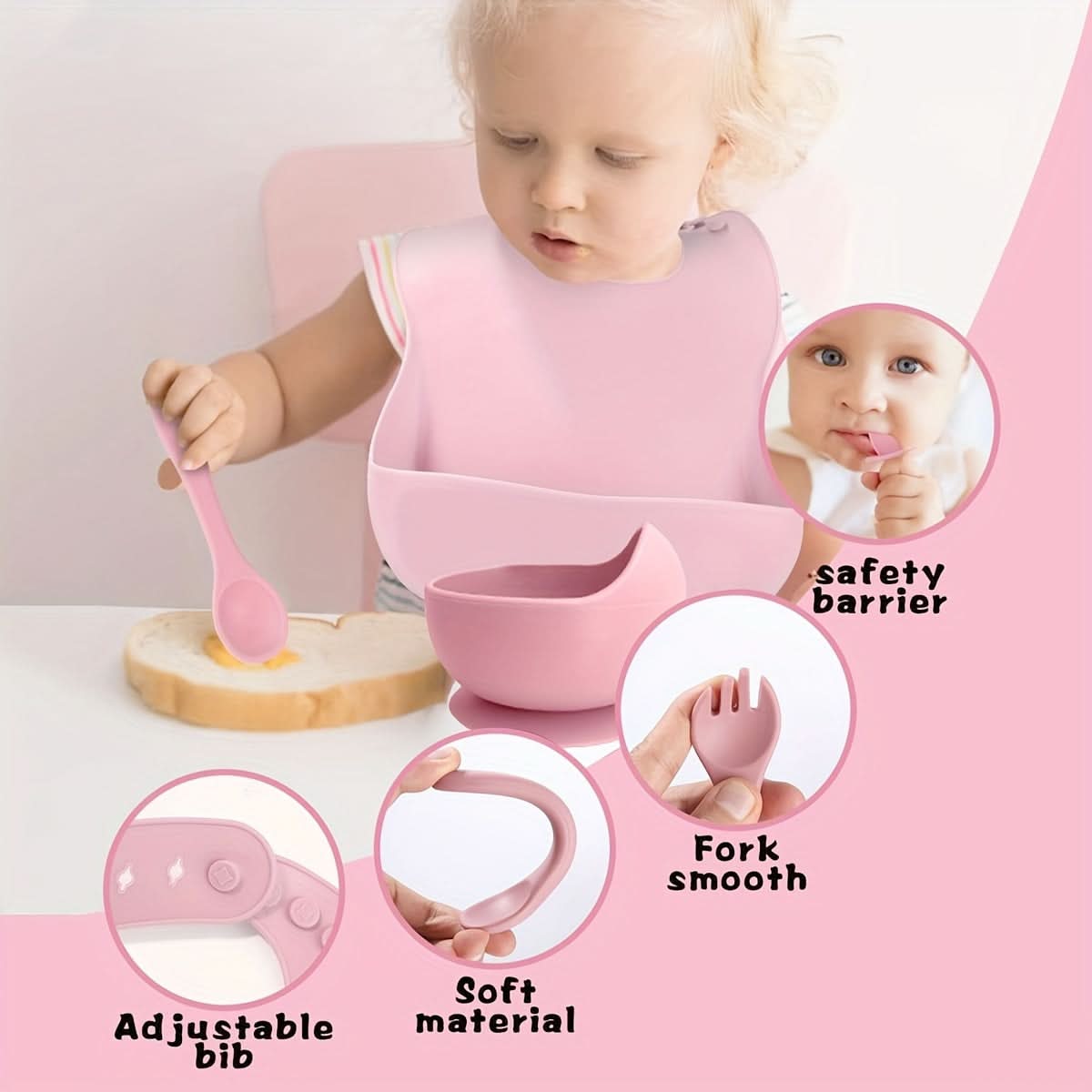 10-Piece BPA-Free Silicone Toddler Feeding Set