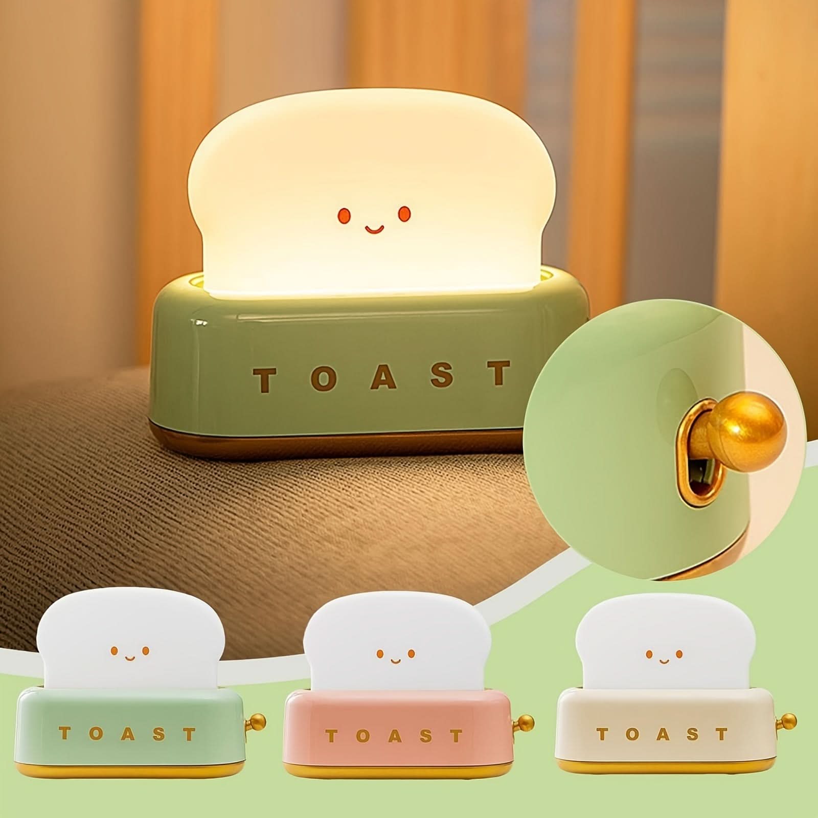 Toaster-Shaped LED Night Light – USB Rechargeable