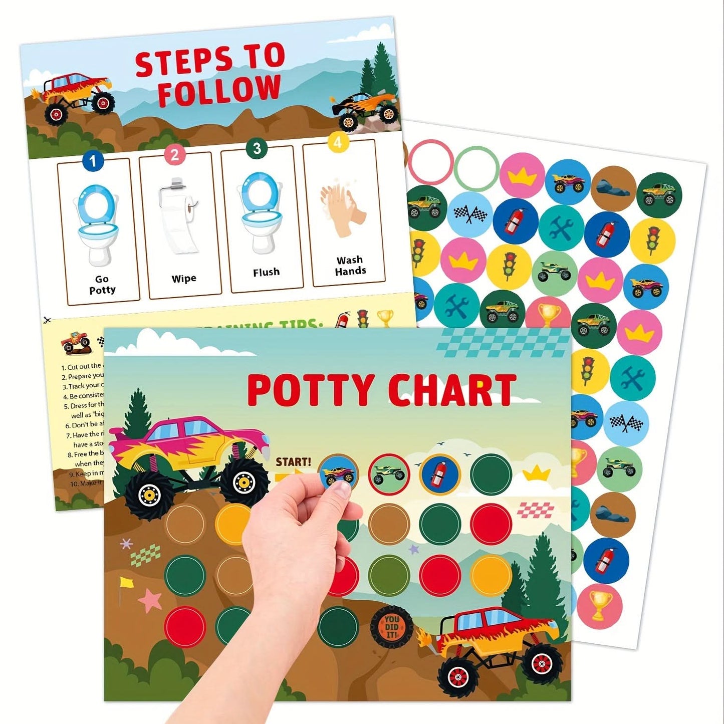 Potty Training Sticker Chart for Kids - Fun Themes