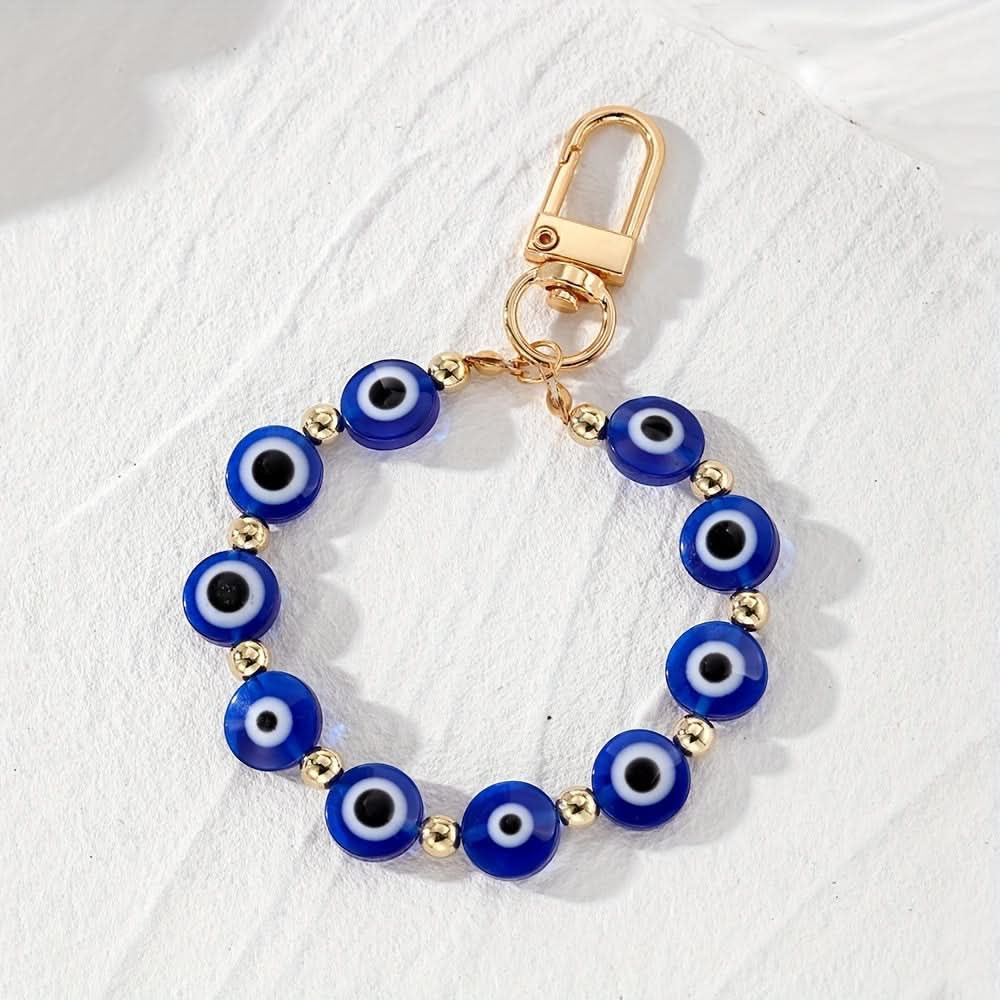 Beaded Evil Eye Phone Lanyard Wristlet Charm