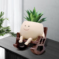 Smiling Face Resin Planter Pot – Rocking Chair Flowerpot