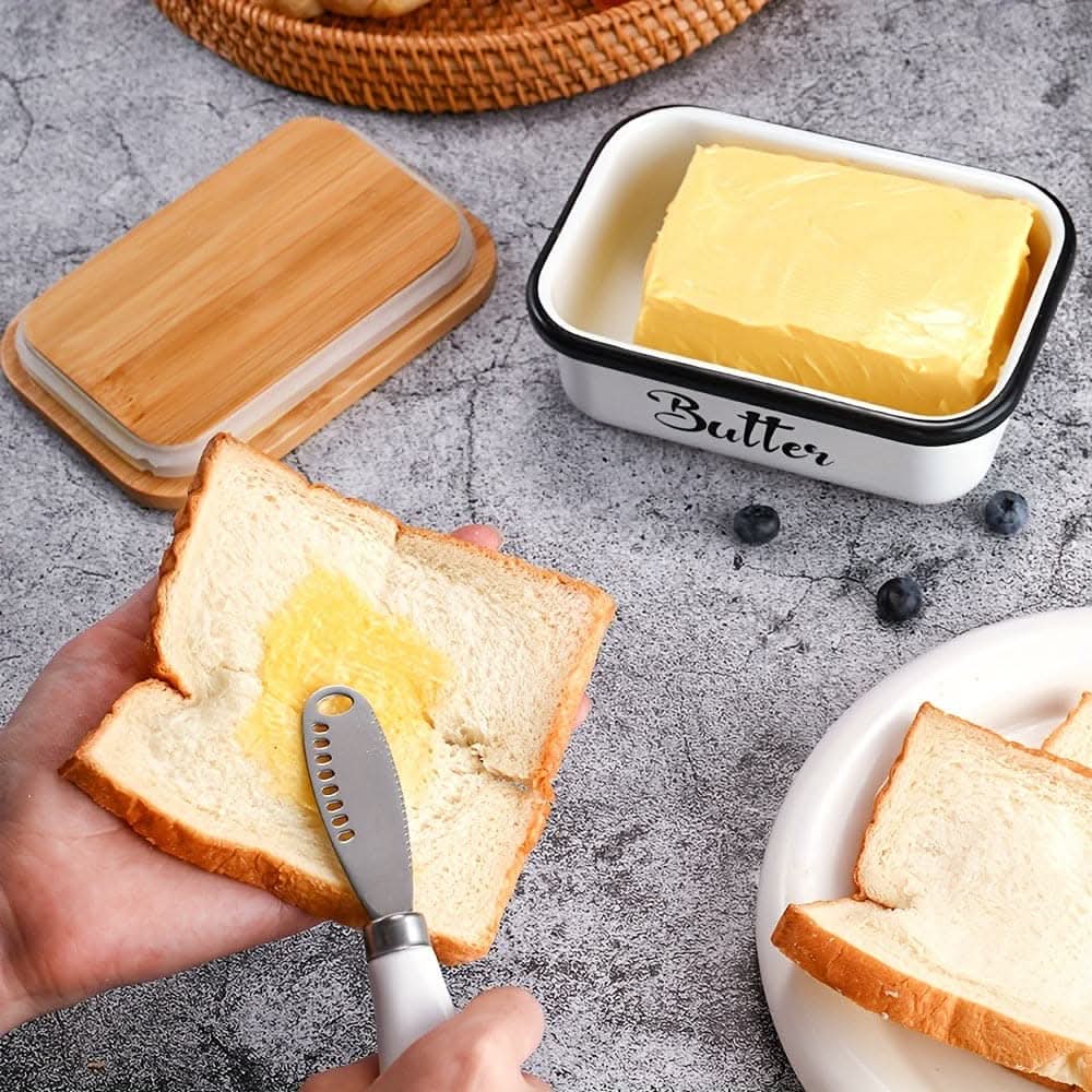 Elegant Stainless Steel Butter Dish with Sealed Lid & Multipurpose Knife