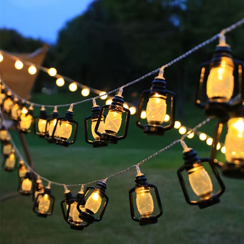 Solar-Powered Antique Lantern Fairy Lights, 6.3 meters