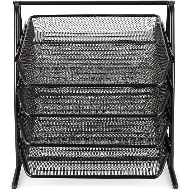 4-Tier Metal Desk File Organizer