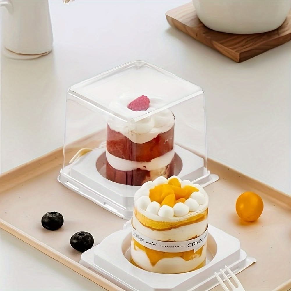 50PCS Clear PET Baking Cups with Lids