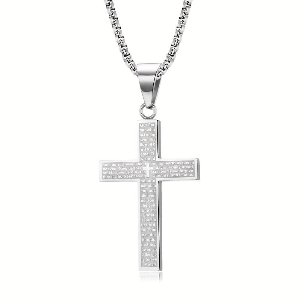 Multi-Color Titanium Steel Cross Pendant Necklace