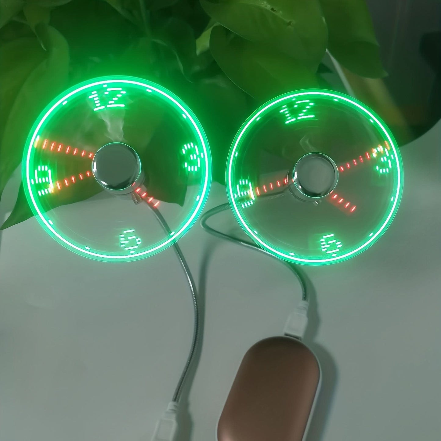 Compact USB Clock Fan with LED Display