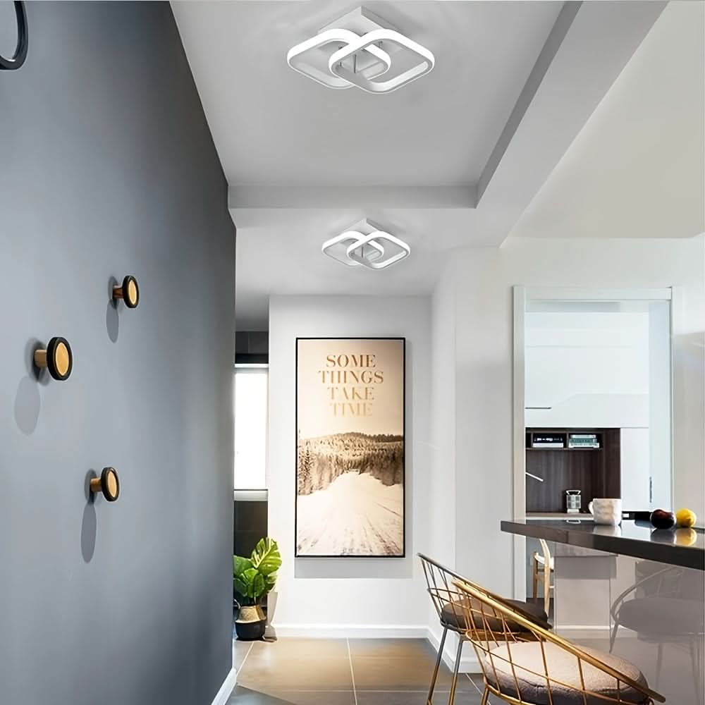 Modern Square LED Ceiling Light – Dual-Sided Tri-Color Light
